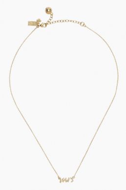 Kate Spade Say Yes 'Mrs' Necklace Gold