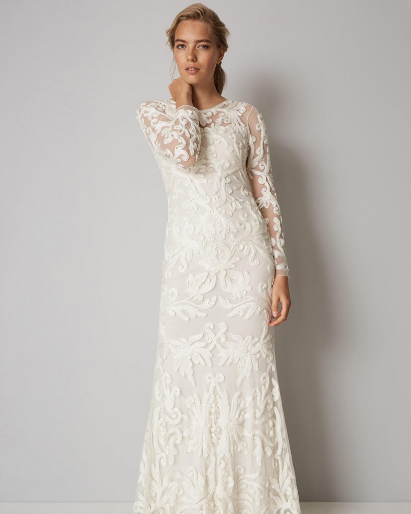 Phase Eight Aubrina Tapework Wedding Dress, Ivory - Myonewedding.co.uk