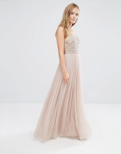 Maya cami strap maxi dress with tulle on sale skirt and embellishment