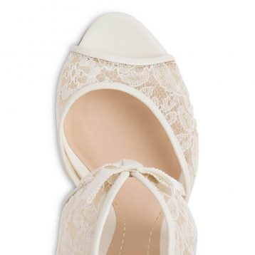 Cecilia Lace Nappa Formal Sandals, Ivory - Image 4