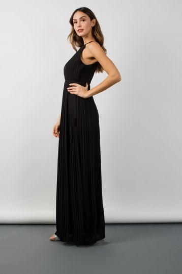 TFNC Serene Microchip Black Bridesmaid Maxi Dress