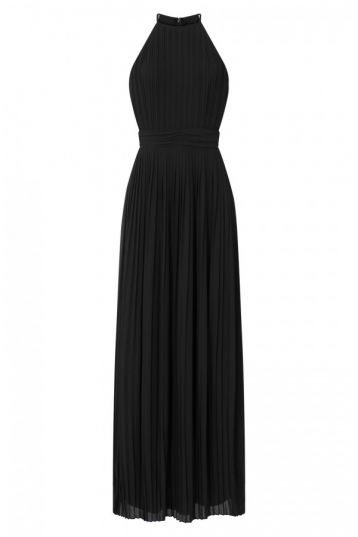 TFNC Serene Microchip Black Bridesmaid Maxi Dress