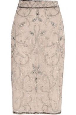 River Island Nude sequin embellished pencil skirt