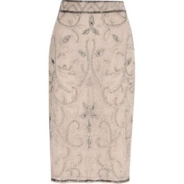 River Island Nude sequin embellished pencil skirt