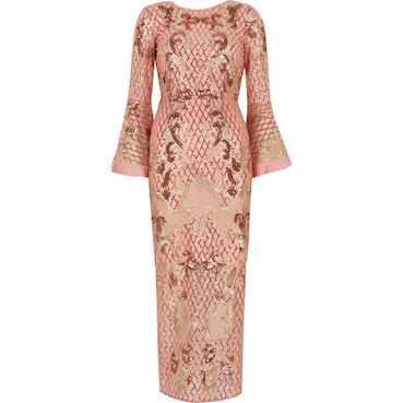 river island pink sequin dress