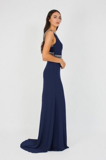 TFNC Akira Navy Maxi Dress Navy Blue