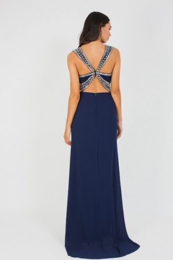 TFNC Akira Navy Maxi Dress Navy Blue