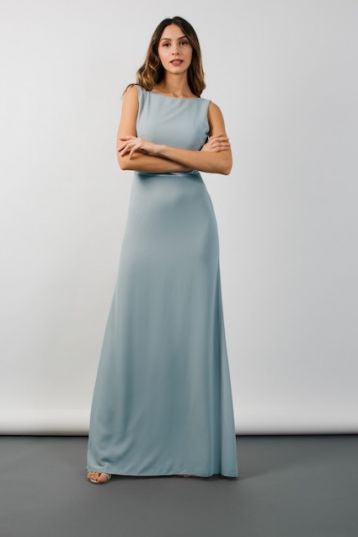 TFNC Halannah Blue Grey Maxi Dress Green