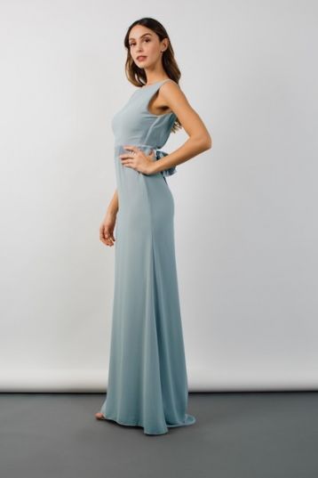 TFNC Halannah Blue Grey Maxi Dress Green