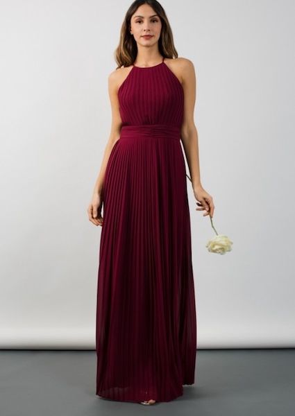 burgundy maxi dress bridesmaid