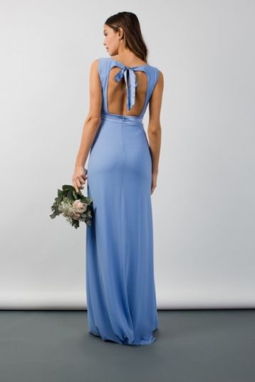 TFNC Evelina Bell Maxi Dress Cornflower Blue