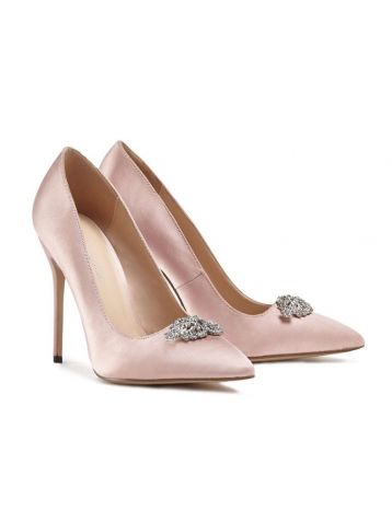 Alandra High Heel Stiletto Court Bridal Shoes Pale Pink