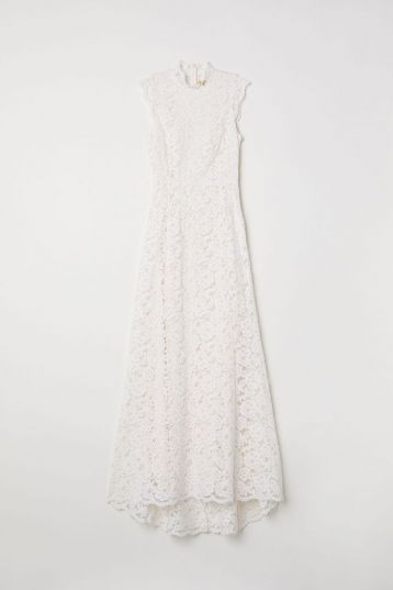 H&M Long Lace Bridal Dress White