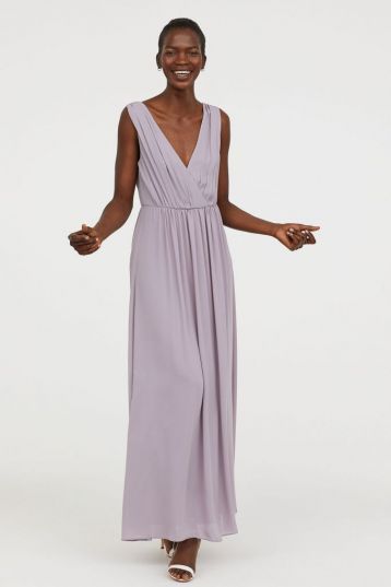 H&M V-Neck Bridesmaid Maxi Dress Lilac