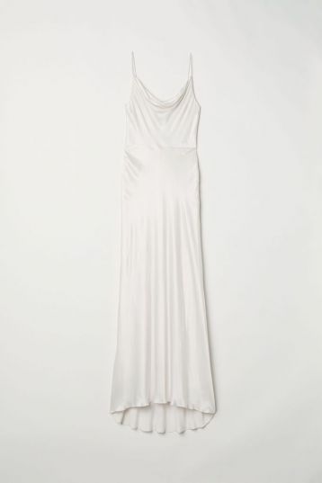 H&M Sleeveless Long Slip Bridal Maxi Dress White