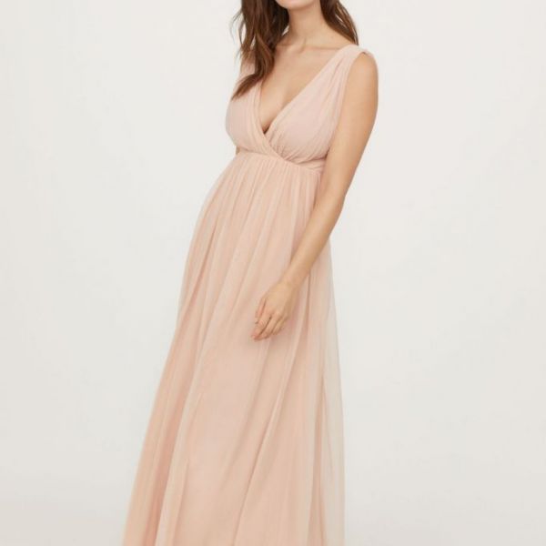 peach maxi dress bridesmaid