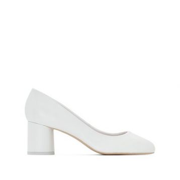 Mademoiselle White Leather Ballet Pumps Ivory