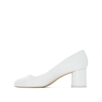 Mademoiselle White Leather Ballet Pumps Ivory