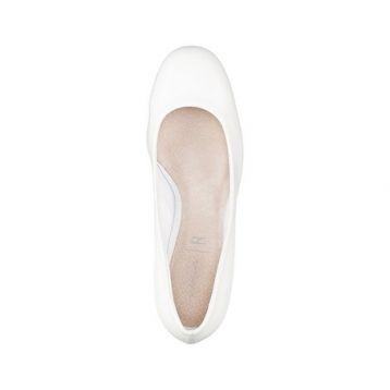 Mademoiselle White Leather Ballet Pumps Ivory