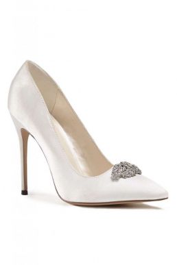 Alandra High Heel Stiletto Court Bridal Shoes Ivory