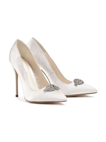 Alandra High Heel Stiletto Court Bridal Shoes Ivory