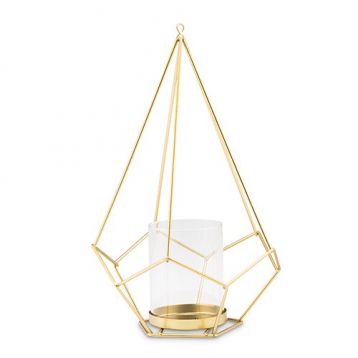 Tall Gold Geometric Candle Or Flower Centrepiece