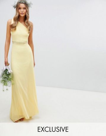 TFNC Embellished Maxi Bridesmaid Dress Yellow