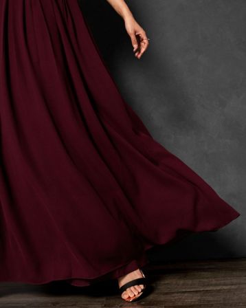 Ted Baker SAFFROM Origami Folded Maxi Dress Maroon