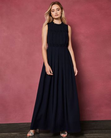 Ted Baker SAFFROM Origami Folded Maxi Dress Navy