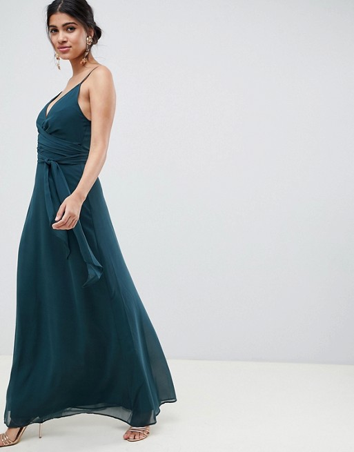 Cami wrap 2024 maxi dress