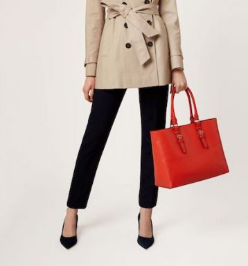 Hobbs Rebecca Leather Tote Orange