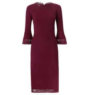 Hobbs Myra Shift Dress Merlot Purple