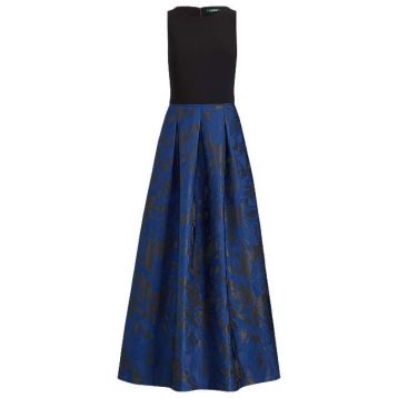 Lauren Ralph Lauren Leydena Maxi Dress Dutch Blue Black