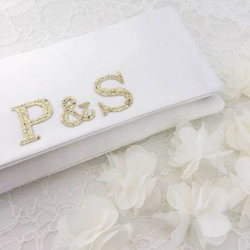 Emma Gordon Bride And Groom Monogram Bridal Clutch, Ivory - Image 2