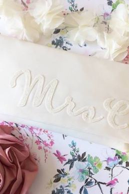 Emma Gordon Mrs Initial Bridal Wedding Day Clutch Ivory