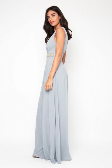 TFNC Nashira Maxi Bridesmaid Dress Blue Grey