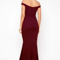 WALG OFF SHOULDER RED MAXI DRESS