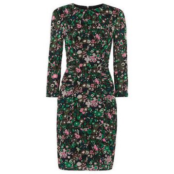 Whistles Adelaide Print Silk Blend Dress Multi Green