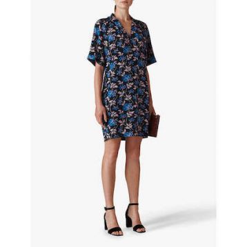 Whistles Elderberry Print Dress Black Blue