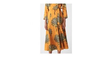 Whistles Gabrielle Silk Wrap Dress Yellow myonewedding