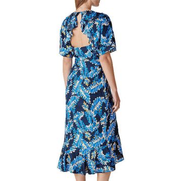 Whistles Josephine Print Wrap Dress Blue Multi