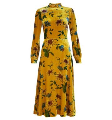 Hobbs Exotics Floral Dress Yellow Multi