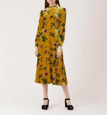 Hobbs Exotics Floral Dress Yellow Multi