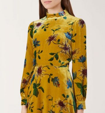 Hobbs Exotics Floral Dress Yellow Multi