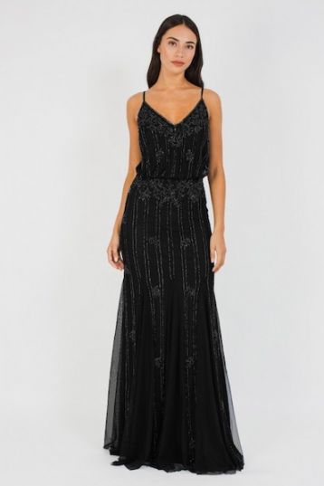 Lace & Beads Keeva Black Maxi Dress Black