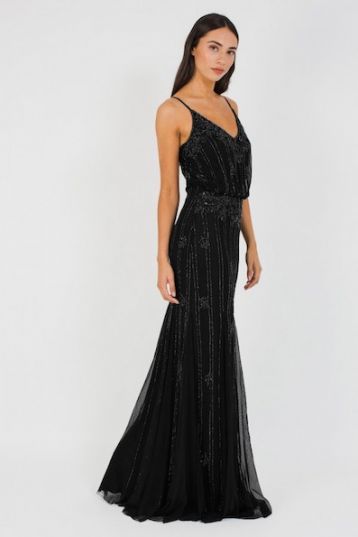 Lace & Beads Keeva Black Maxi Dress Black