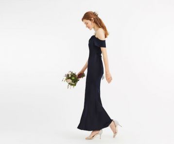 Oasis Amy Slinky Cowl Neck Maxi Navy