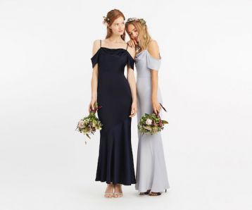 Oasis Amy Slinky Cowl Neck Maxi Navy