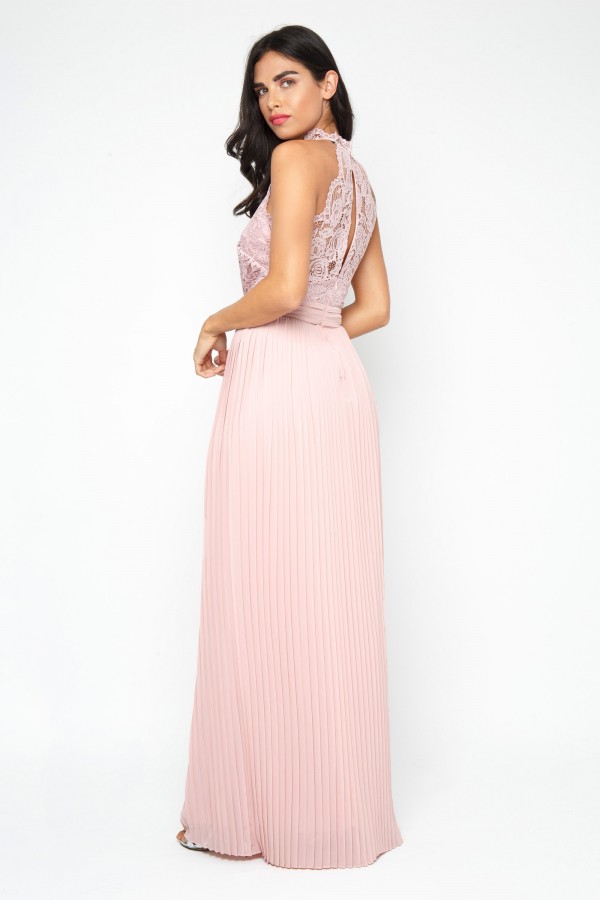 TFNC Madison Pearl Pink Maxi Bridesmaid Dress, Blush - myonewedding.co.uk