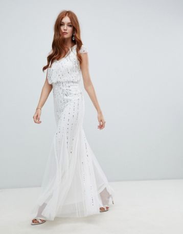 Amelia Rose 2-in-1 embellished wedding dress ivory